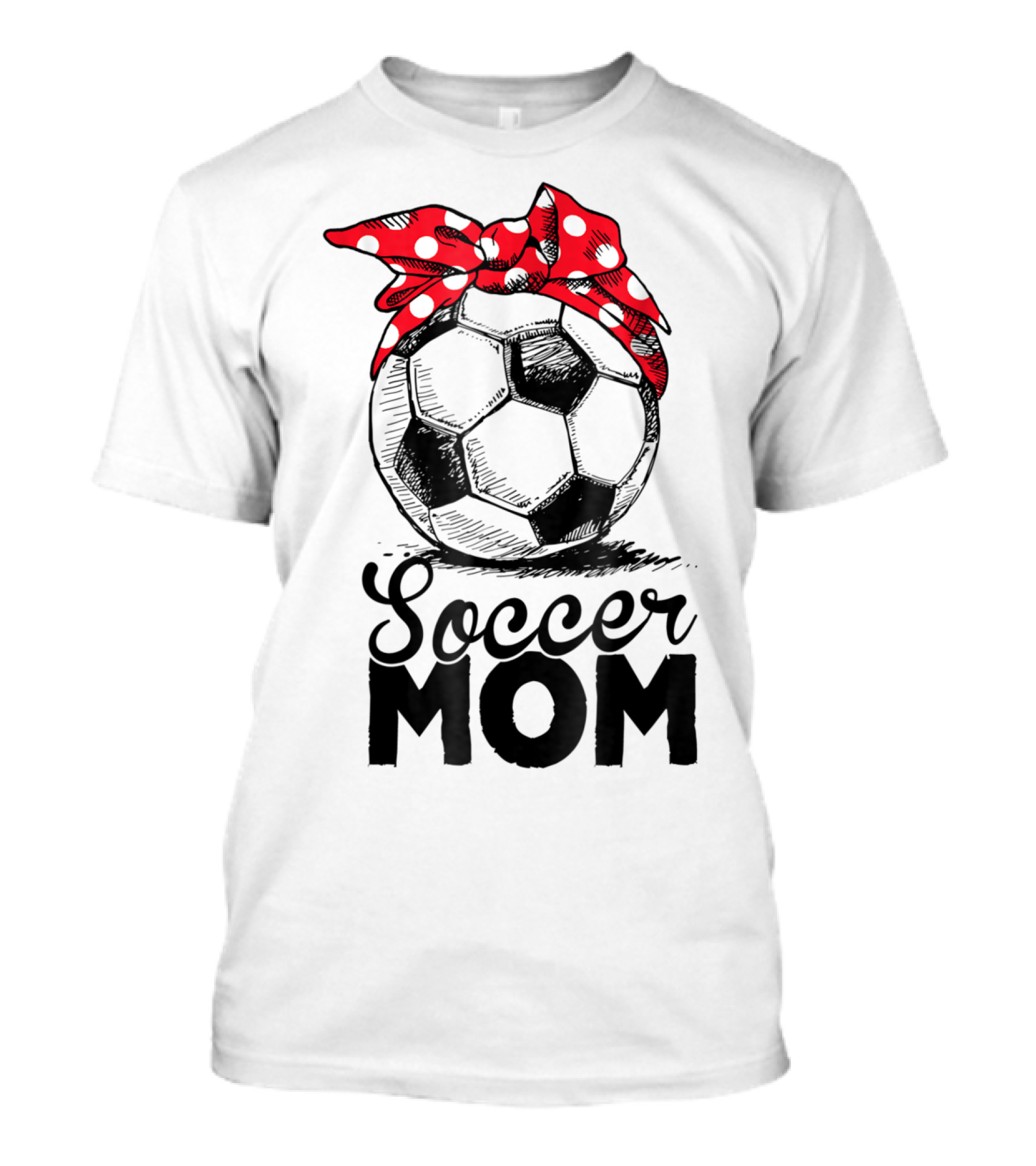 Funny Soccer Mom Polka Dot Bandana Vintage Soccer Fan Player17 T-Shirt