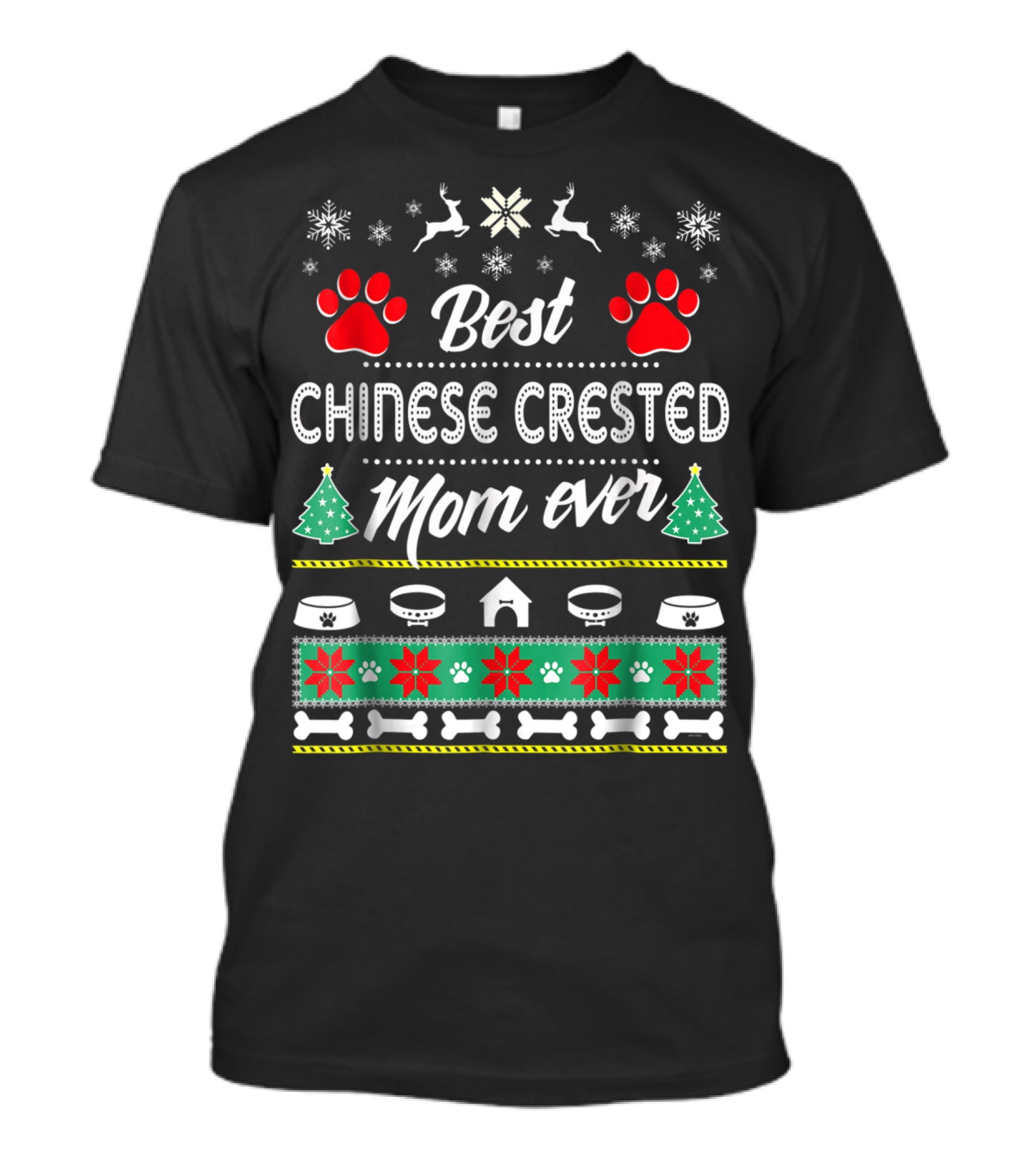 Best Chinese Crested Mom Ever Christmas T-Shirt