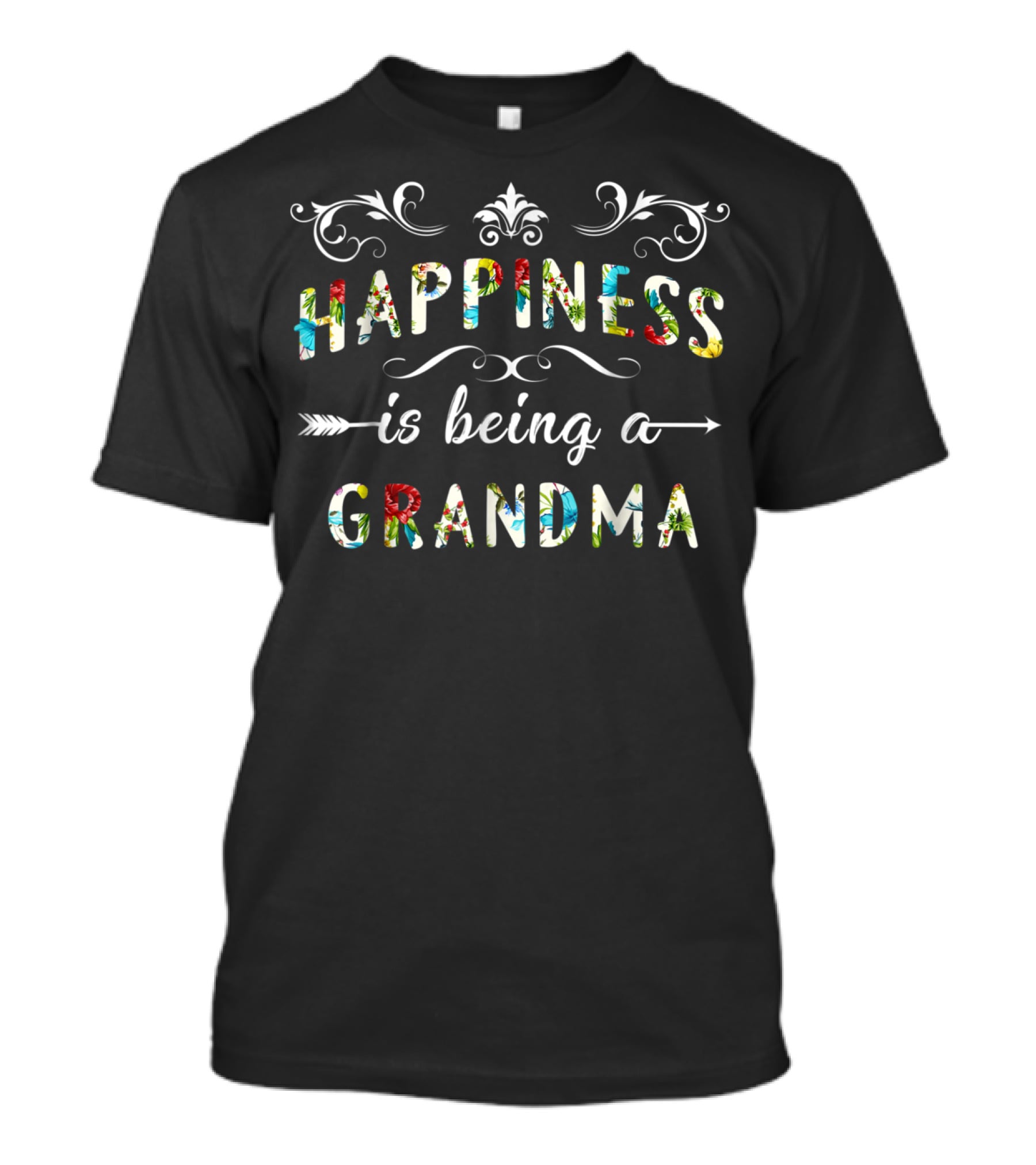 Happiness Is Being A Grandma Floral T-Shirt