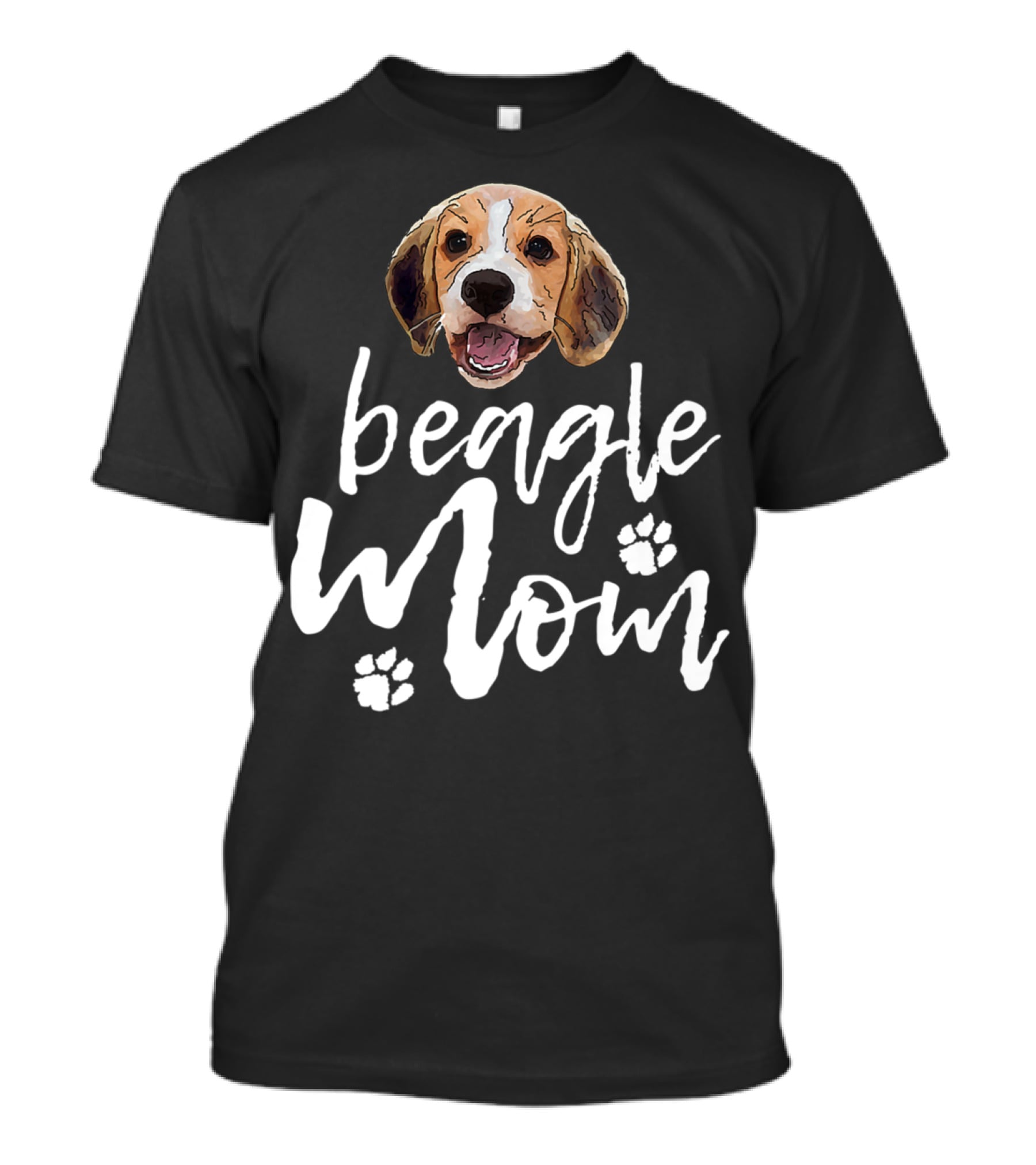 Beagle Mom Cute Dog Face Paw Prints T-Shirt
