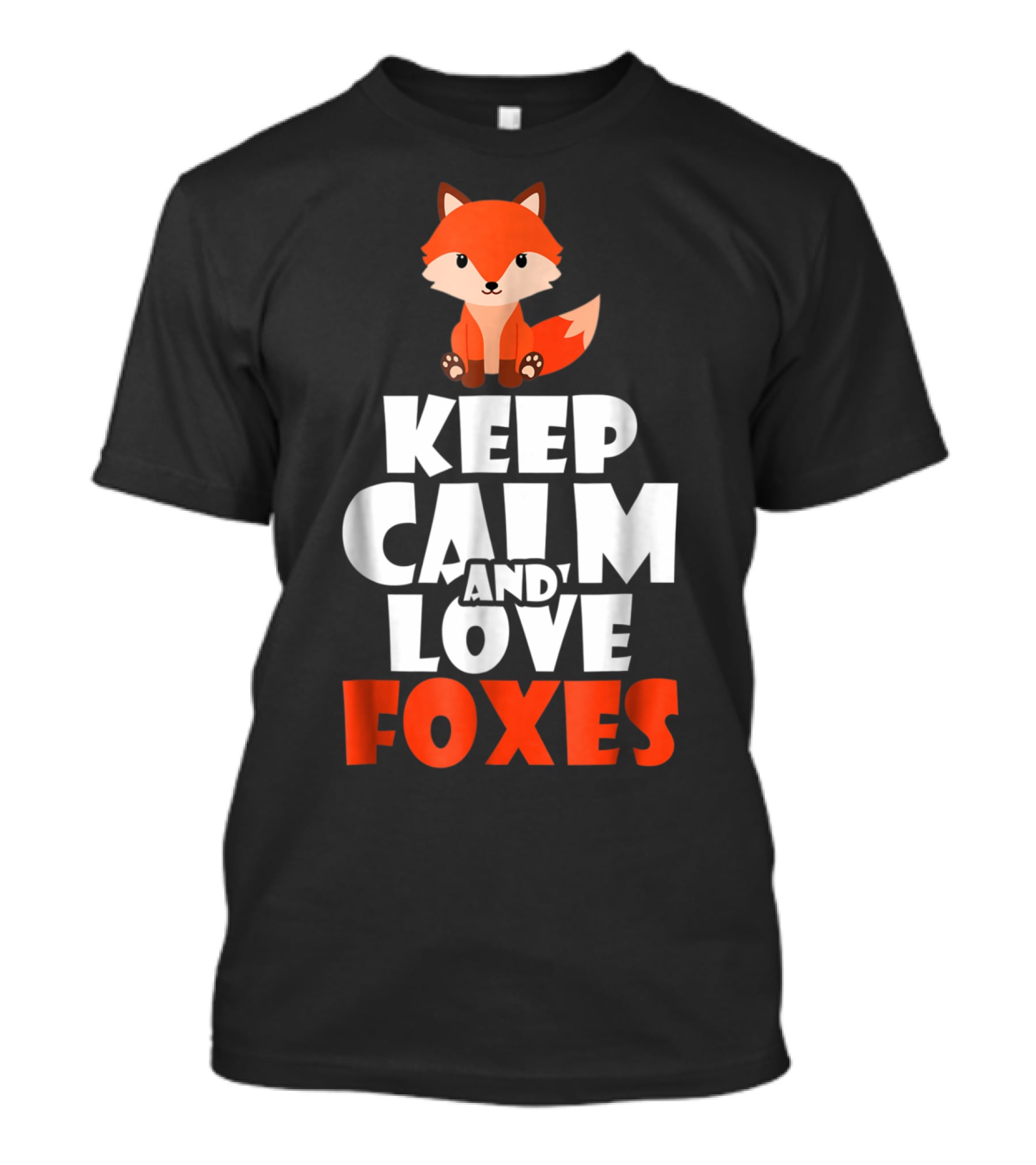 Cute Fox KEEP CALM AND LOVE FOXES Girls T-Shirt