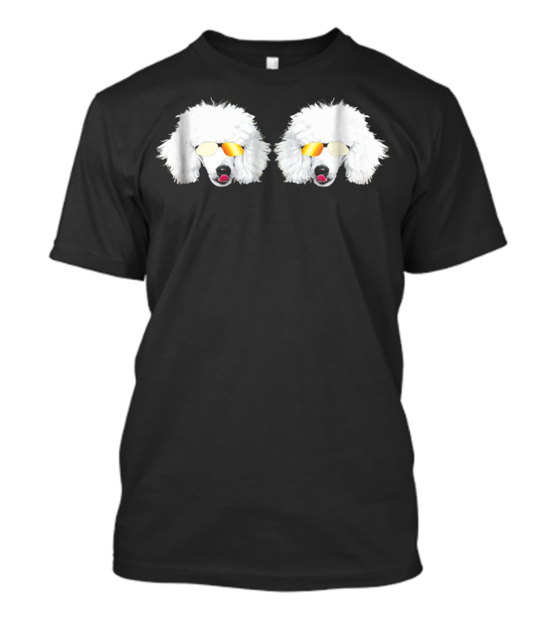 Cute Poodle White Poodle Sunglasses Fluffy Twins T-Shirt