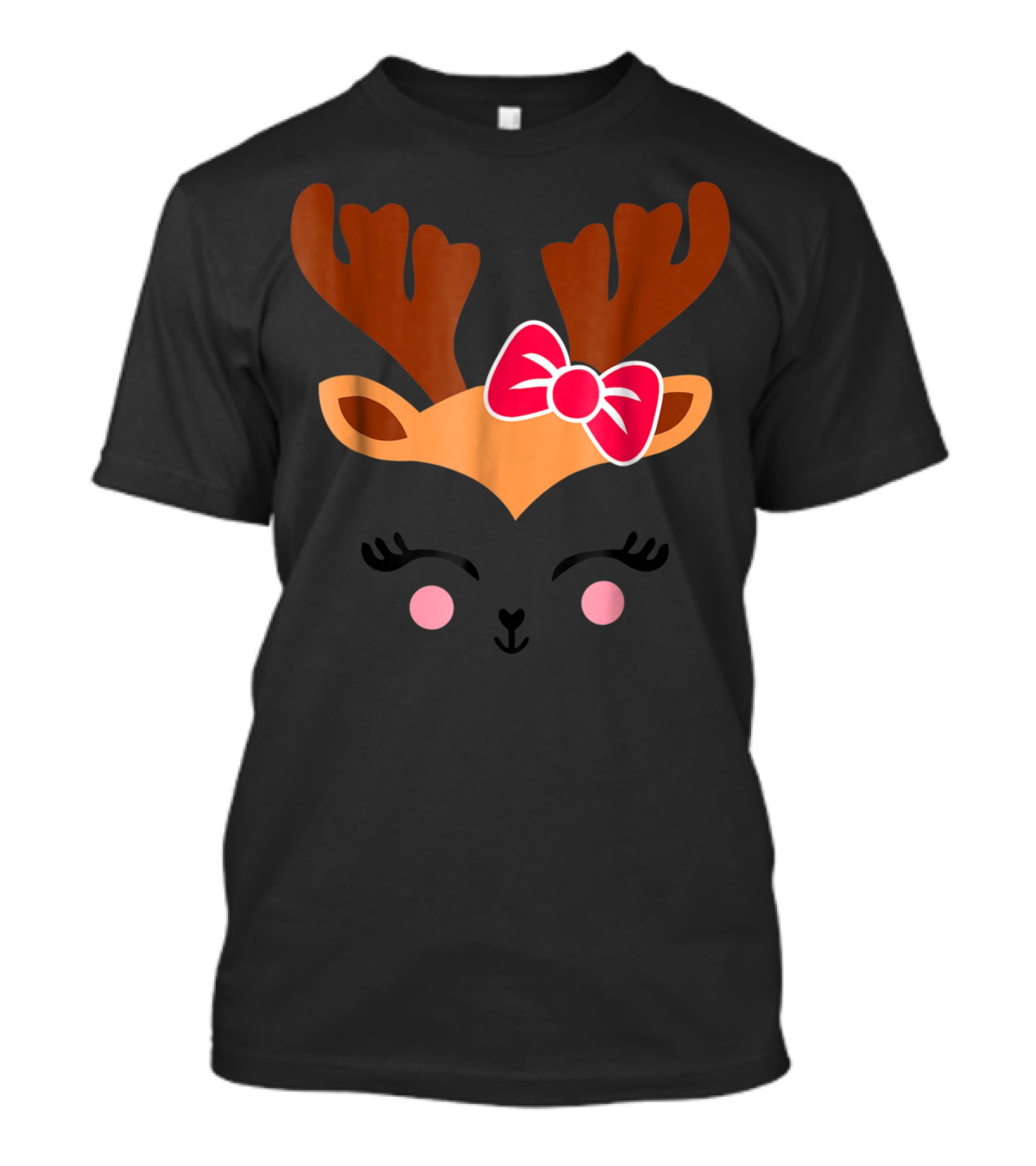 Cute Reindeer With Bow For Awesome Girlfriend Mom Daughter T-Shirt