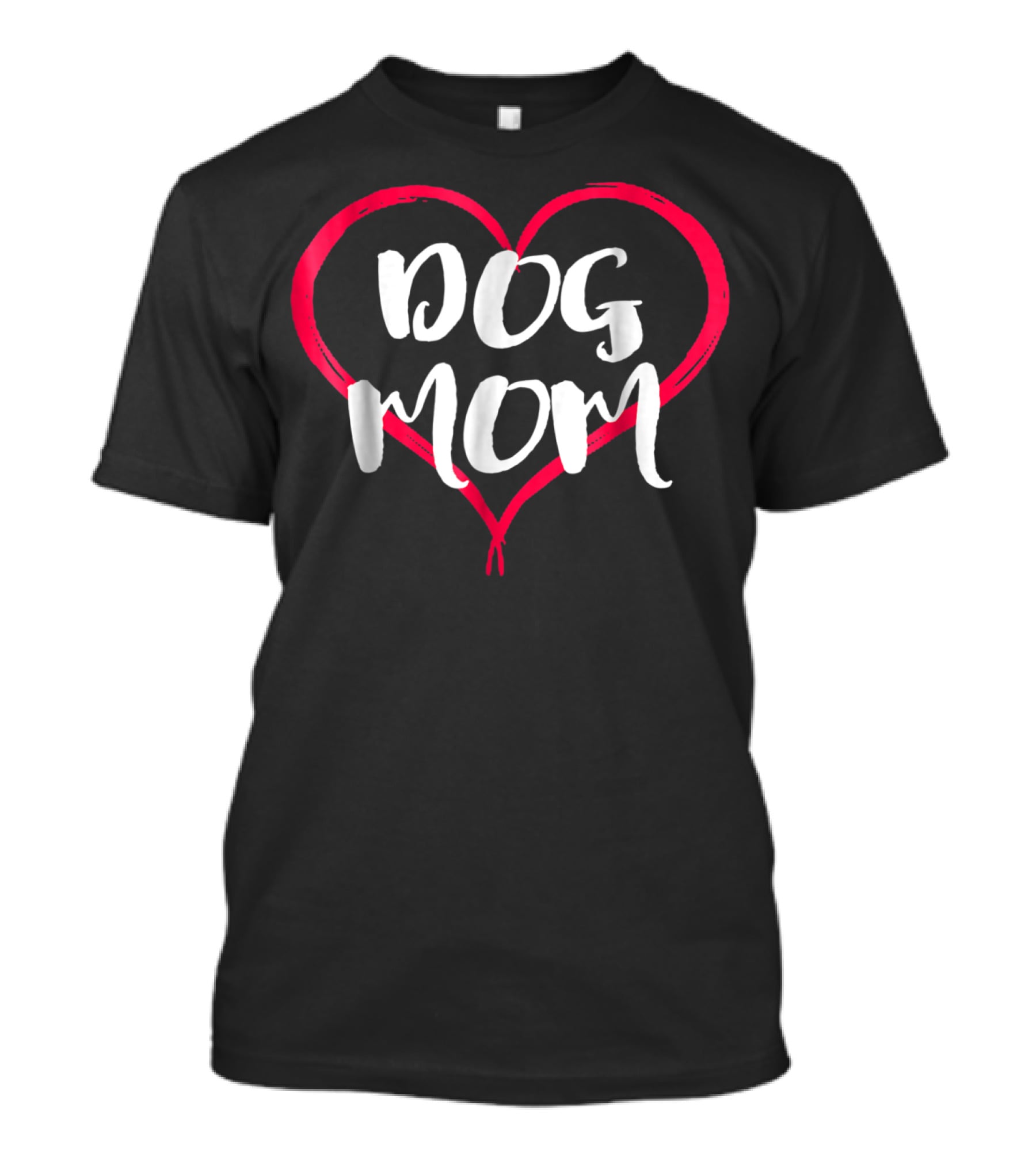 Dog Mom Heart Cute Funny Dog Lover Novelty T-Shirt