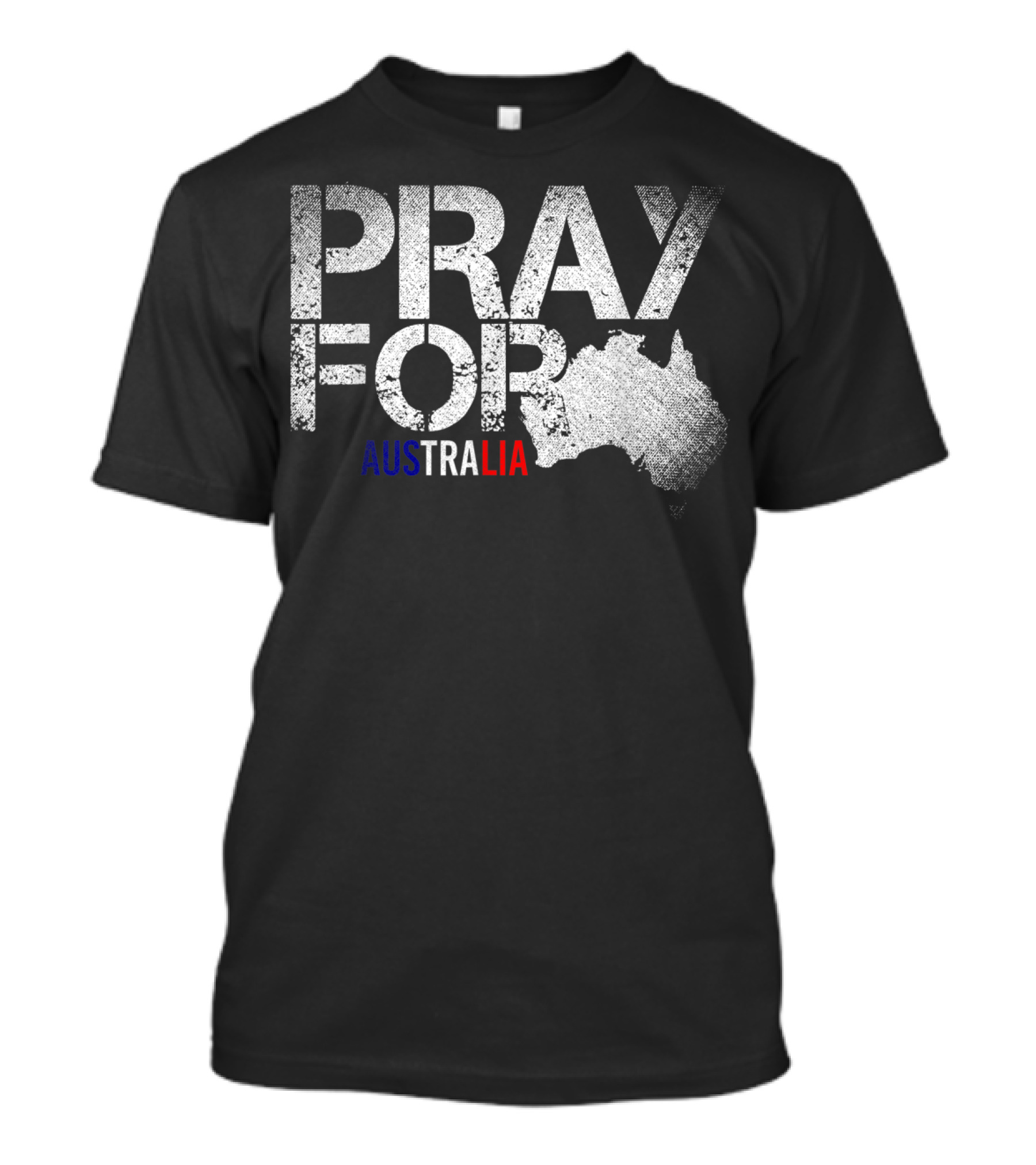 Pray For Australia Fire Storm Vintage Grunge Map T-Shirt