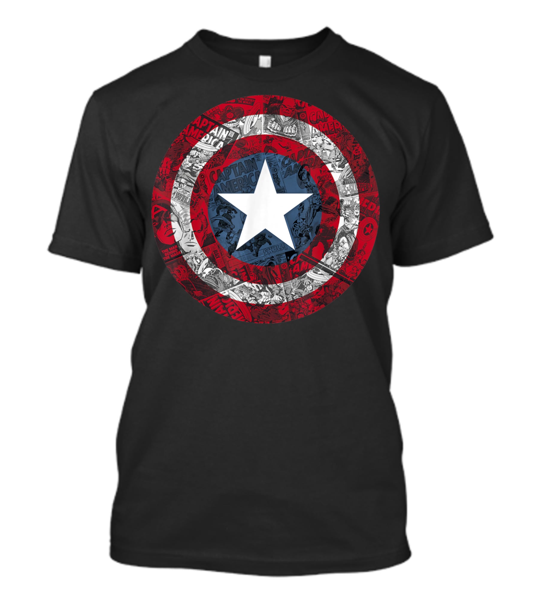 Marvel Captain America Shield Comic Collage Avengers T-Shirt