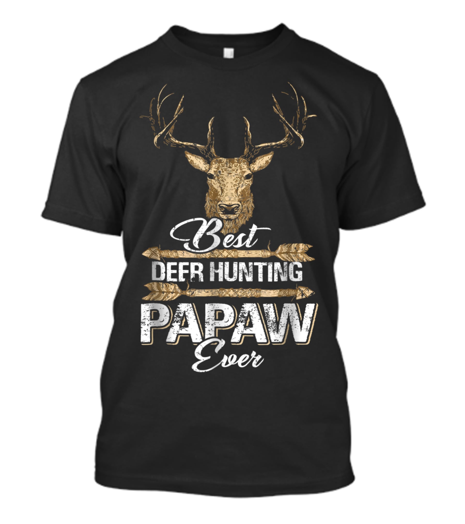 Best Deer Hunting Papaw Ever Father's Day Gift Idea Stag Head T-Shirt