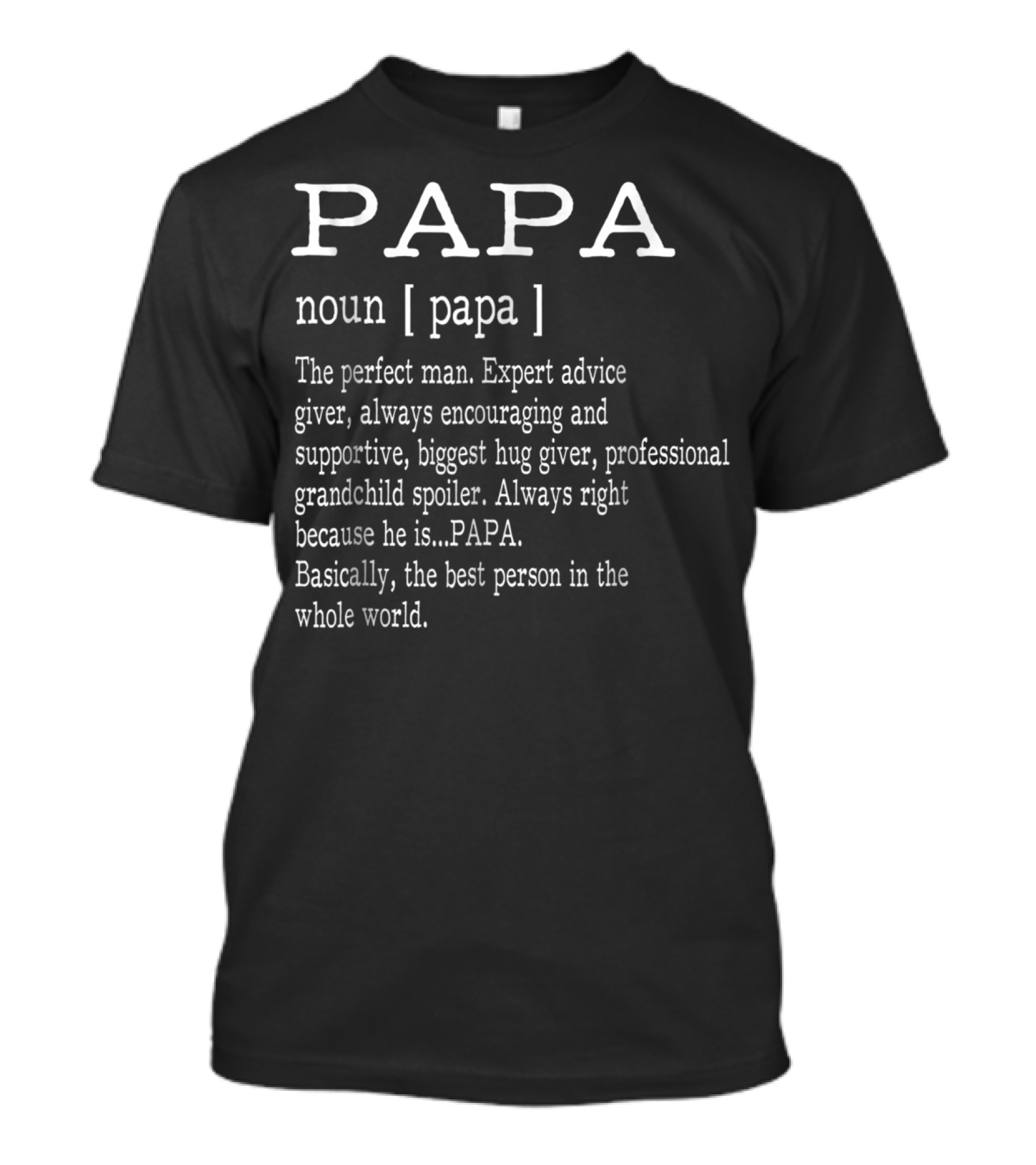 Papa Definition Noun Expert Advice Giver Grandchild Spoiler Father's Day T-Shirt