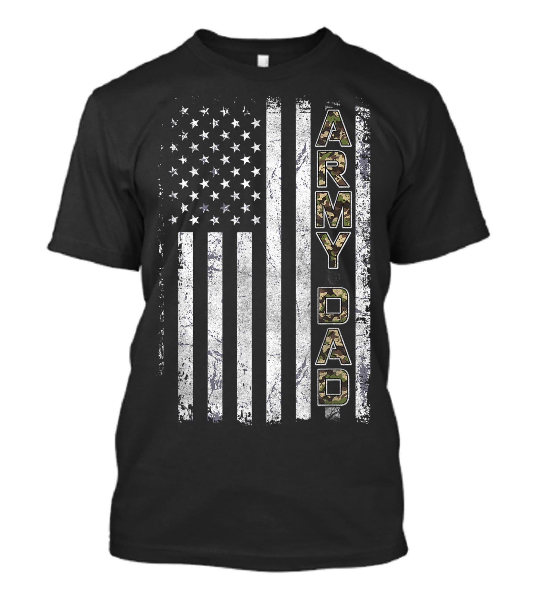 Army Dad Camouflage United States Flag Patriotic T-Shirt