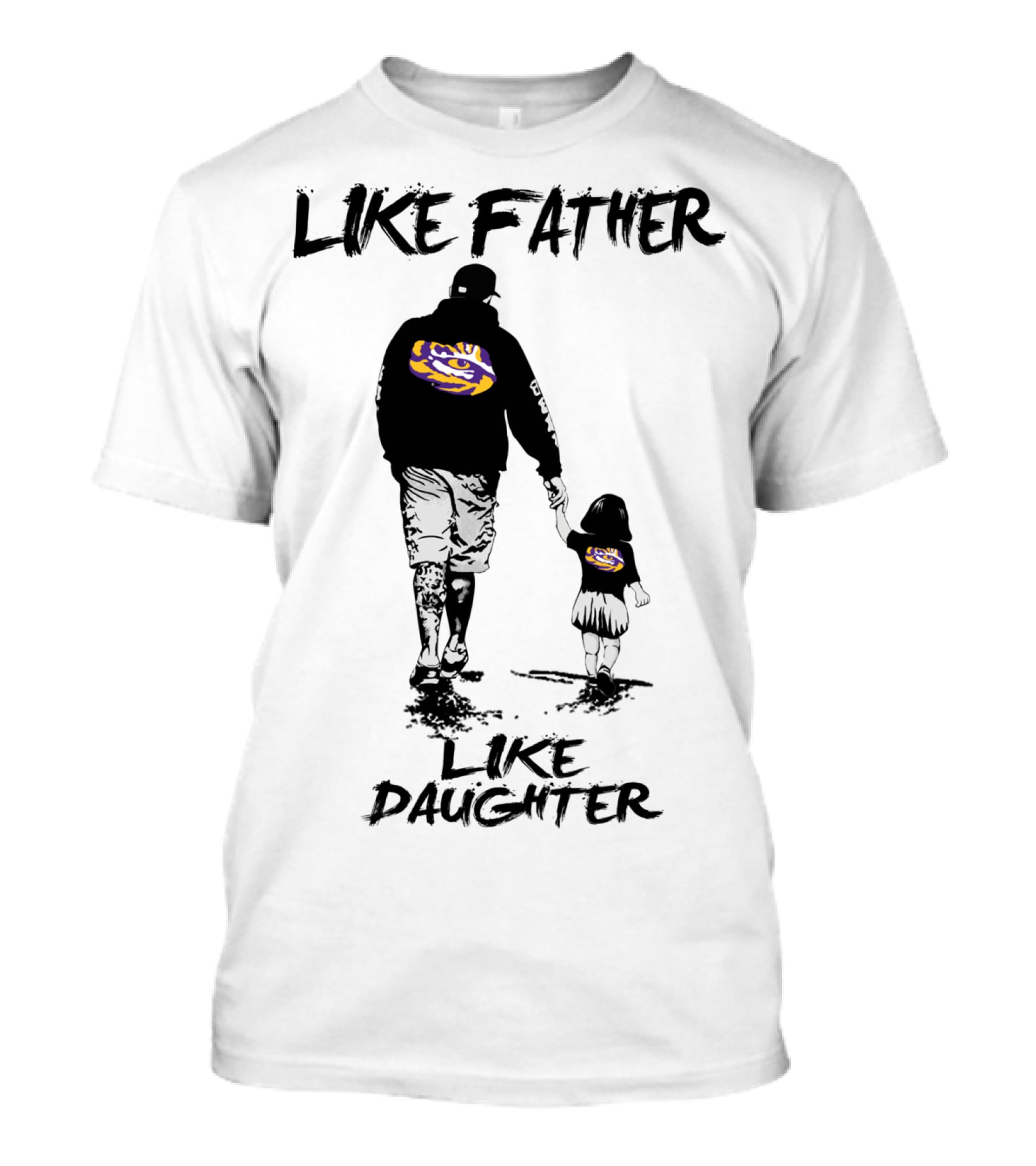 LSU Tigers Like Father Like Daughter Fan Walking Together T-Shirt