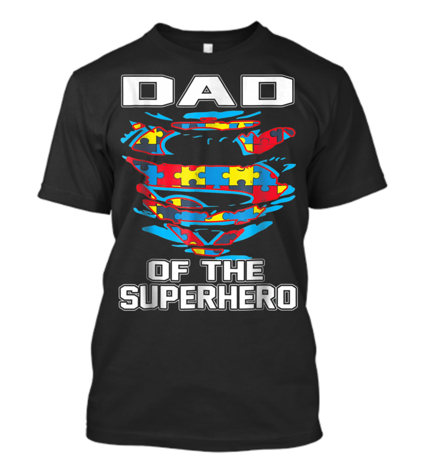 Dad Of The Superhero Puzzle Autism Awareness T-Shirt