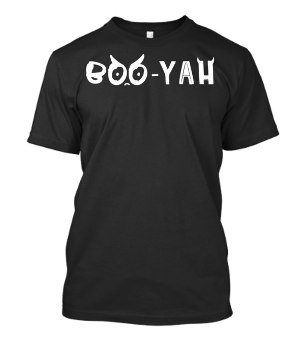 Halloween Boo-Yah Ghost Face And Horns T-Shirt