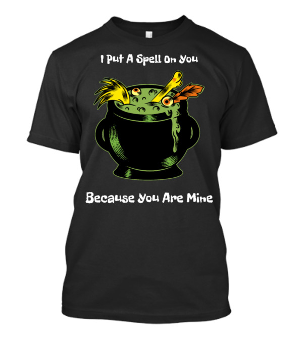 Halloween Horror I Put A Spell On You Because You Are Mine Cauldron Scene T-Shirt