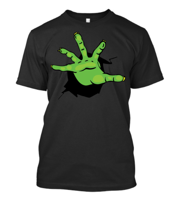 Halloween Creepy Green Zombie Hand Reaching Out T-Shirt