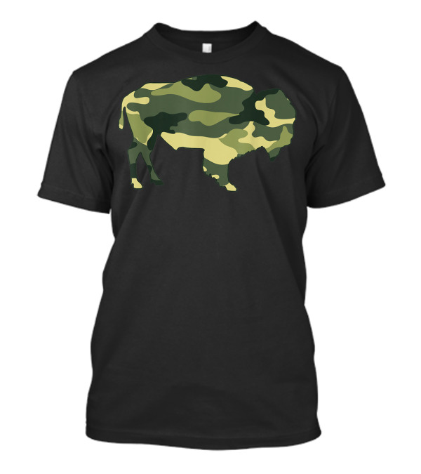 Military Camo Bison Print US Yak Animal Men T-Shirt