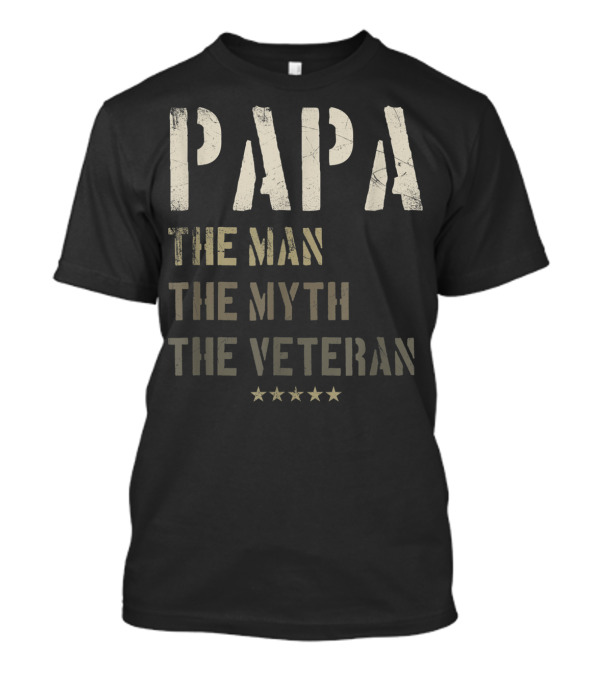 Papa The Man The Myth The Veteran Stars T-Shirt