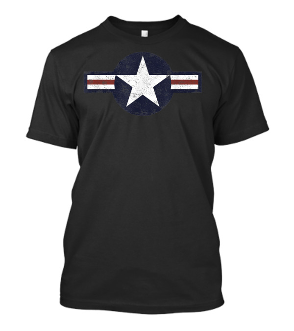 US Airforce Star Roundel Patriotic Distressed Veteran T-Shirt