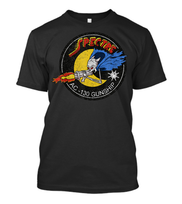 Spectre AC-130 Gunship Ghost Emblem Vietnam Aerial Gunner T-Shirt