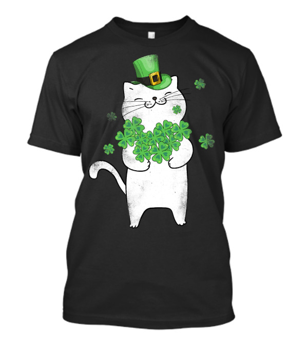 Cat Leprechaun Shamrock Lover St Patrick's Day Feline T-Shirt