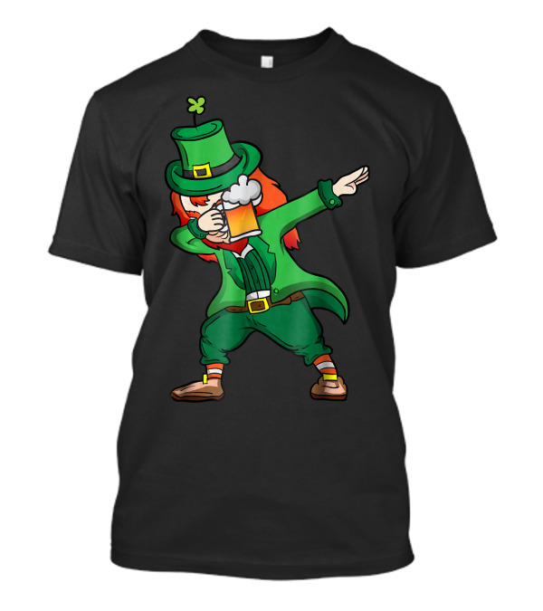 Dabbing Leprechaun Beer Drinking St Patricks T-Shirt