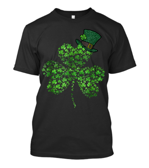 Diamond Shamrock Leprechaun Hat St Patricks Green Four-Leaf Clover T-Shirt