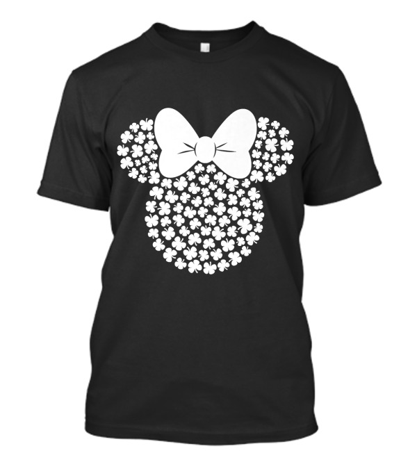 Disney Minnie Mouse Icon White Shamrocks Bow T-Shirt