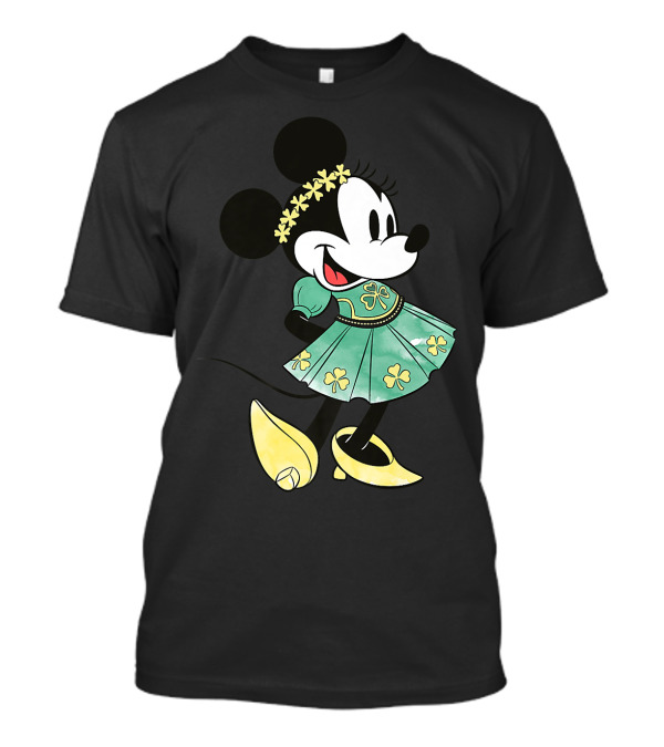 Disney Minnie Mouse Green Shamrock Floral Dress T-Shirt