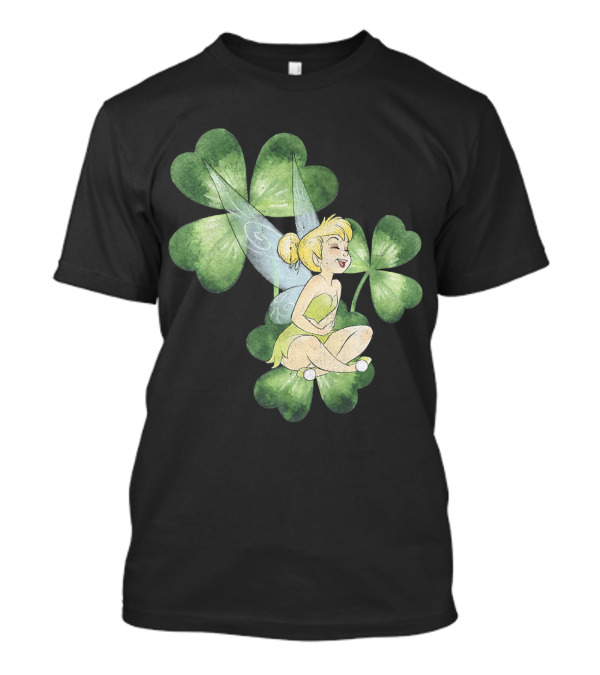 Disney Peter Pan Tinker Bell Sitting On Clover Leaves T-Shirt
