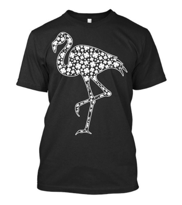 Flamingo Clover Pattern Irish Patrick Day T-Shirt