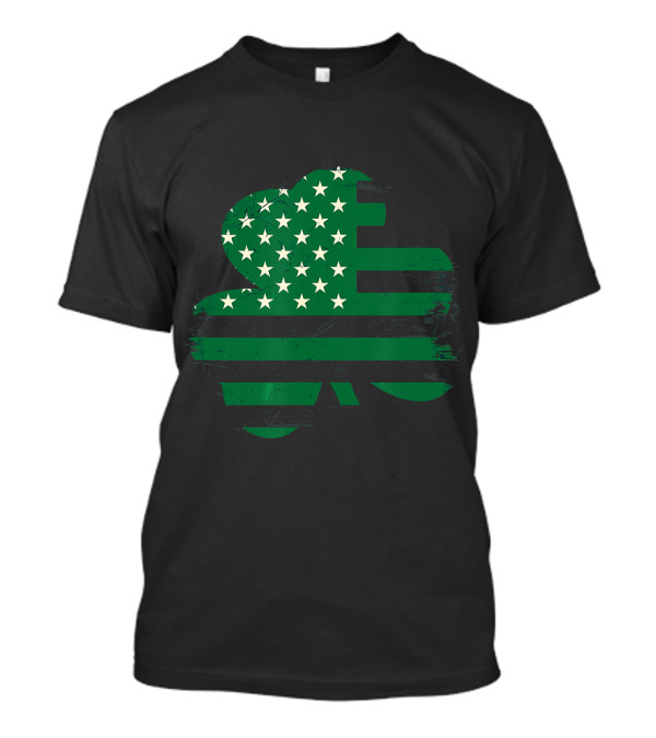 Irish American Flag Shamrock Stars Stripes T-Shirt