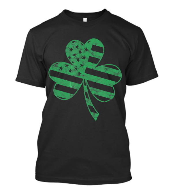 Vintage Shamrock With Irish American Flag Symbolism T-Shirt