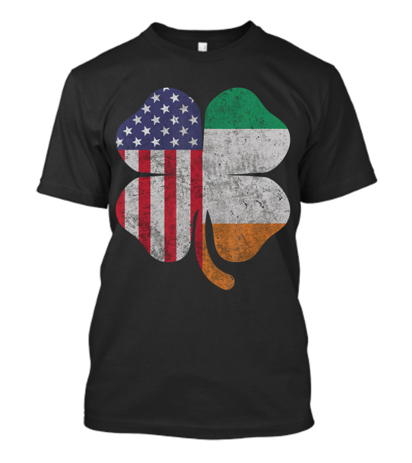 Irish American Flag Shamrock St Patrick's Day T-Shirt