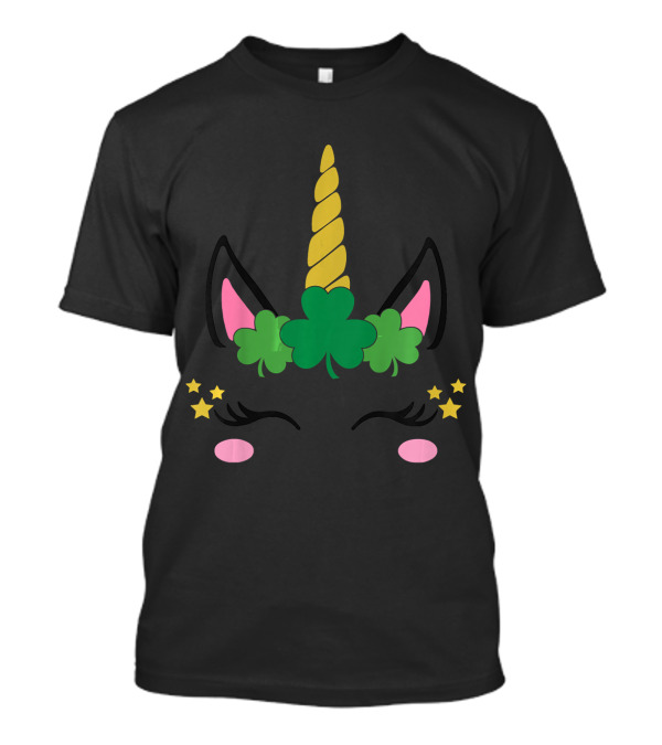Kids St Patrick's Day Unicorn Outfit Shamrock Stars T-Shirt