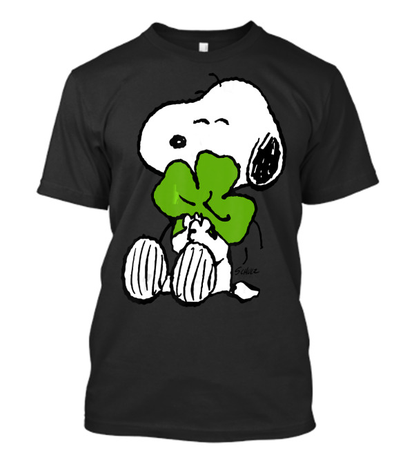 Snoopy With Shamrock Peanuts Schulz T-Shirt