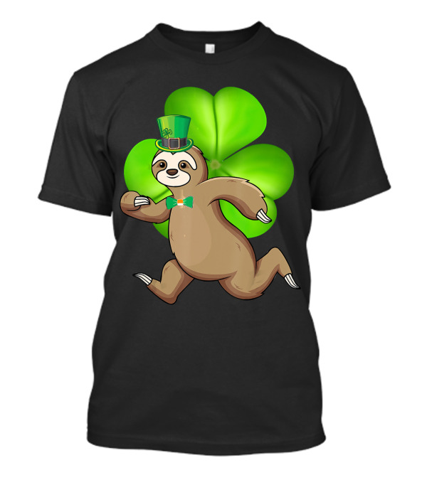Running Sloth Shamrocks St Patricks Day Animal T-Shirt