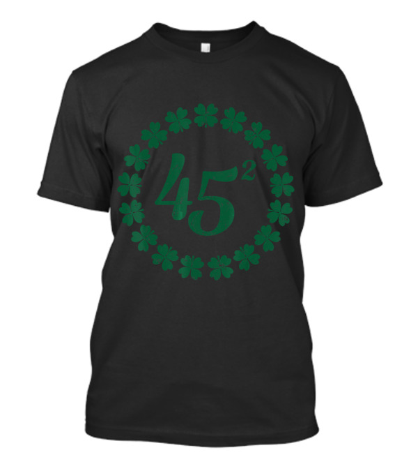 St Patricks Day 45 Squared Shamrock Circle T-Shirt