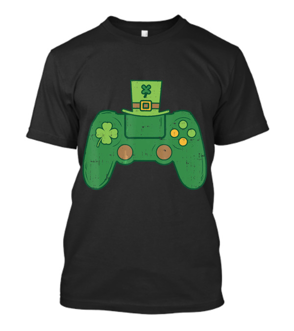 St Patricks Day Irish Gaming Controller Esports Gamer Shamrock Hat T-Shirt