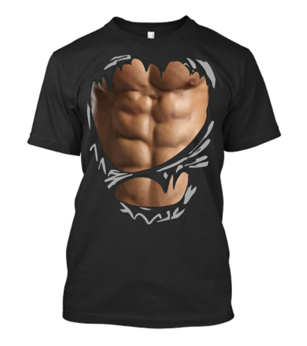 Abs Muscles Ripped Effect Six-Pack Illusion T-Shirt