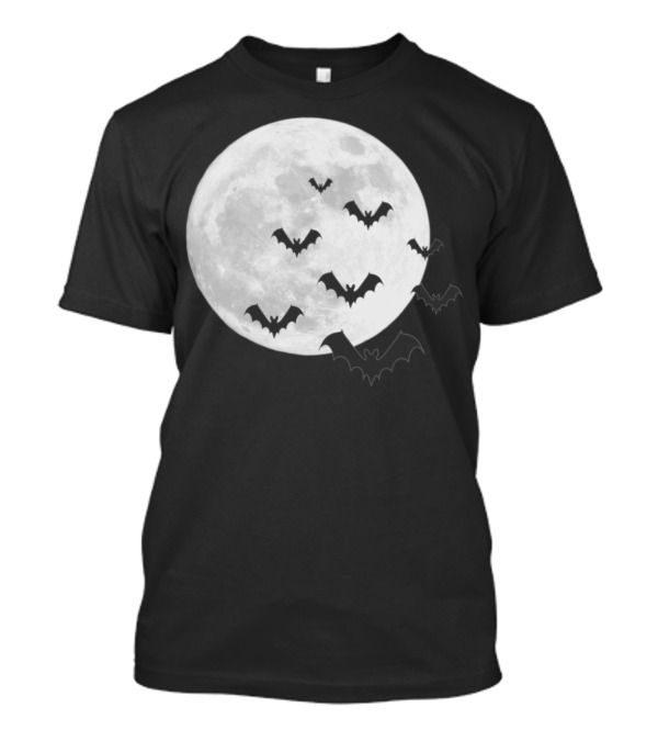 Bat Swarm Moon Goth Halloween Animals T-Shirt
