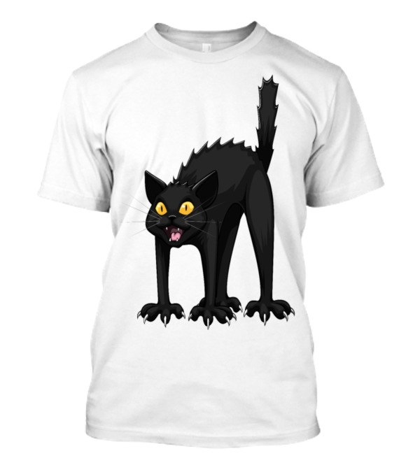 Black Cat Halloween Horror Scary Funny T-Shirt