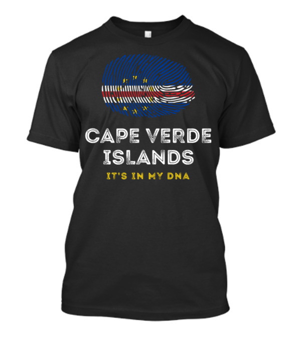 Cape Verde Islands It's In My DNA Cape Verdean Fingerprint Flag T-Shirt