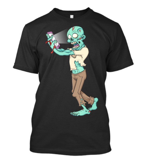 Cellphone Addict Zombie Boy Children Walking With Smartphone T-Shirt