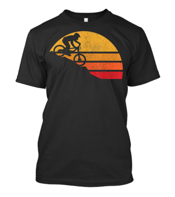 Mountain Bike Downhill Sunset Vintage MTB Biking T-Shirt