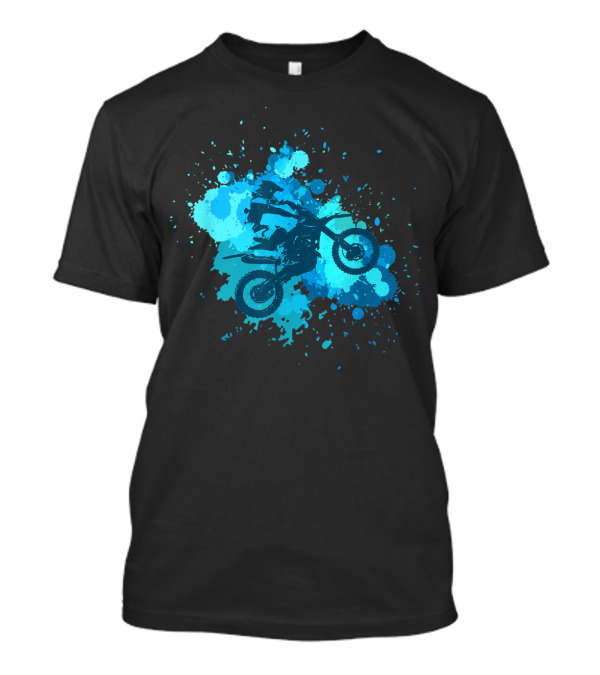 Paint Splash Dirt Bike Motocross Racer Blue Splash Jumper T-Shirt