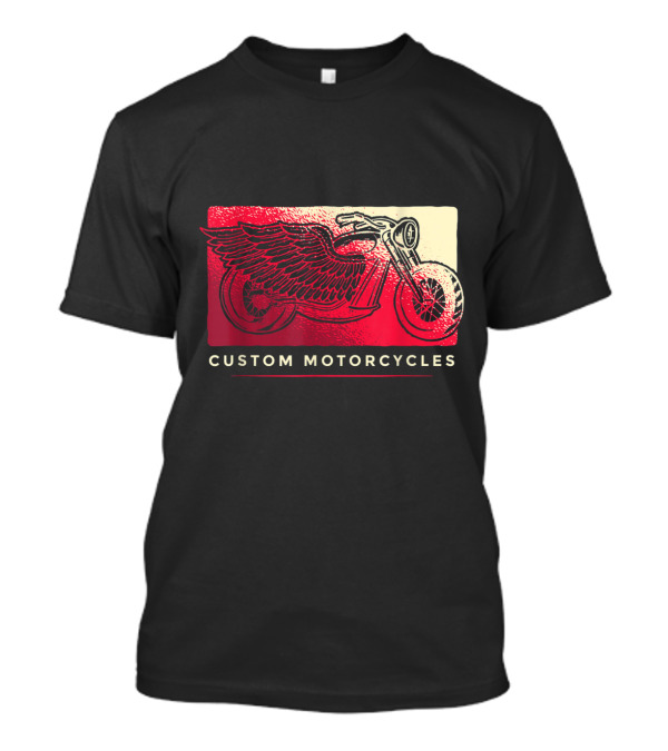 Retro Vintage Custom Motorcycles Winged American Motorcycle T-Shirt