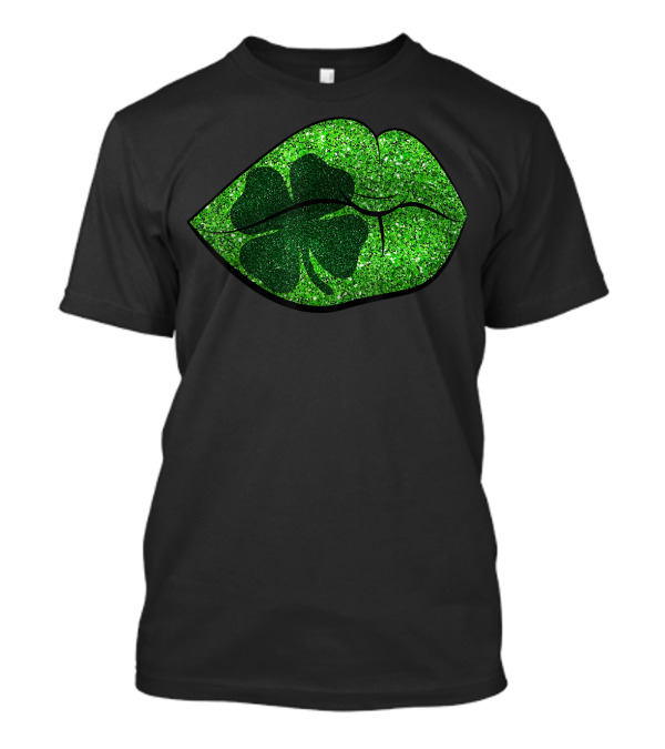 Shamrock Glitter Lips St Patrick's Day T-Shirt