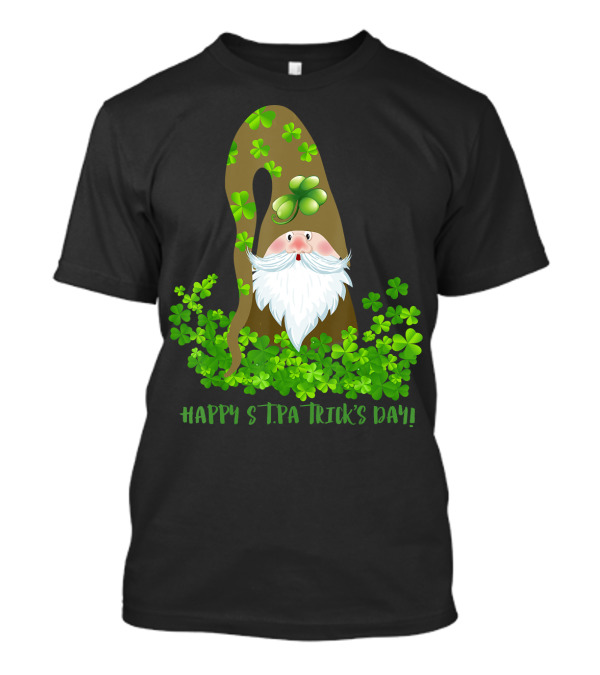 Gnome Happy St. Patrick's Day With Shamrocks And Clover Hat T-Shirt