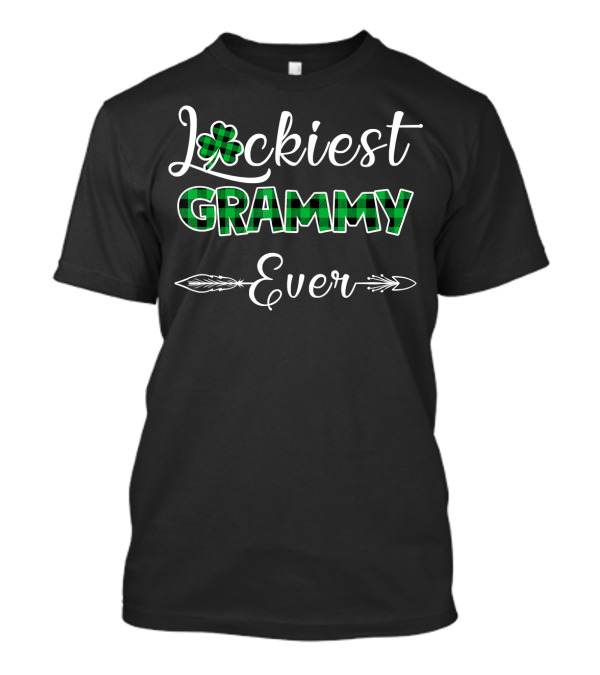 Luckiest Grammy Ever Green Plaid Shamrock T-Shirt