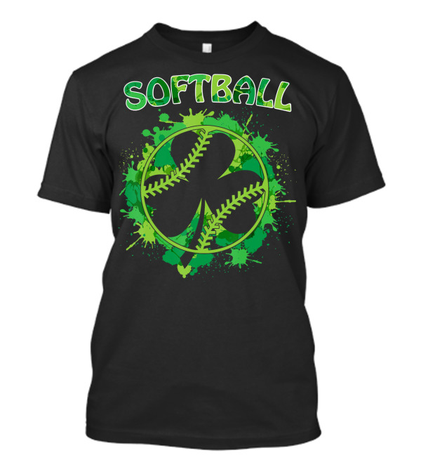 Softball Shamrock Happy St Patrick's Day T-Shirt