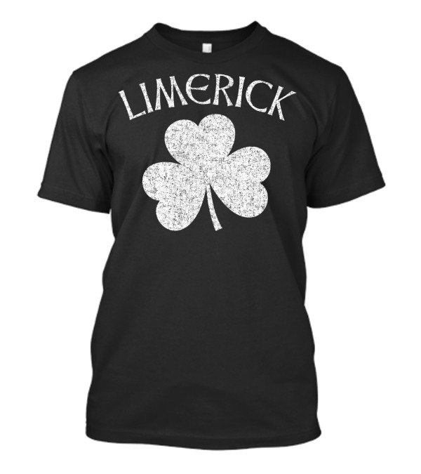 Limerick Distressed Shamrock White T-Shirt